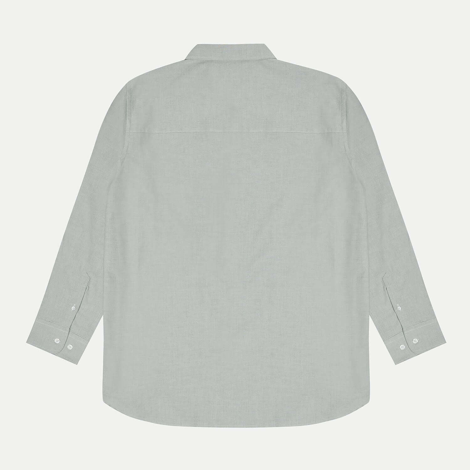 Back Side view Khaki Oxford Shirt for plus-size men, classic fit
