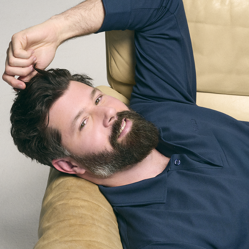 MrMainMan_Model in Long Sleeve Polo