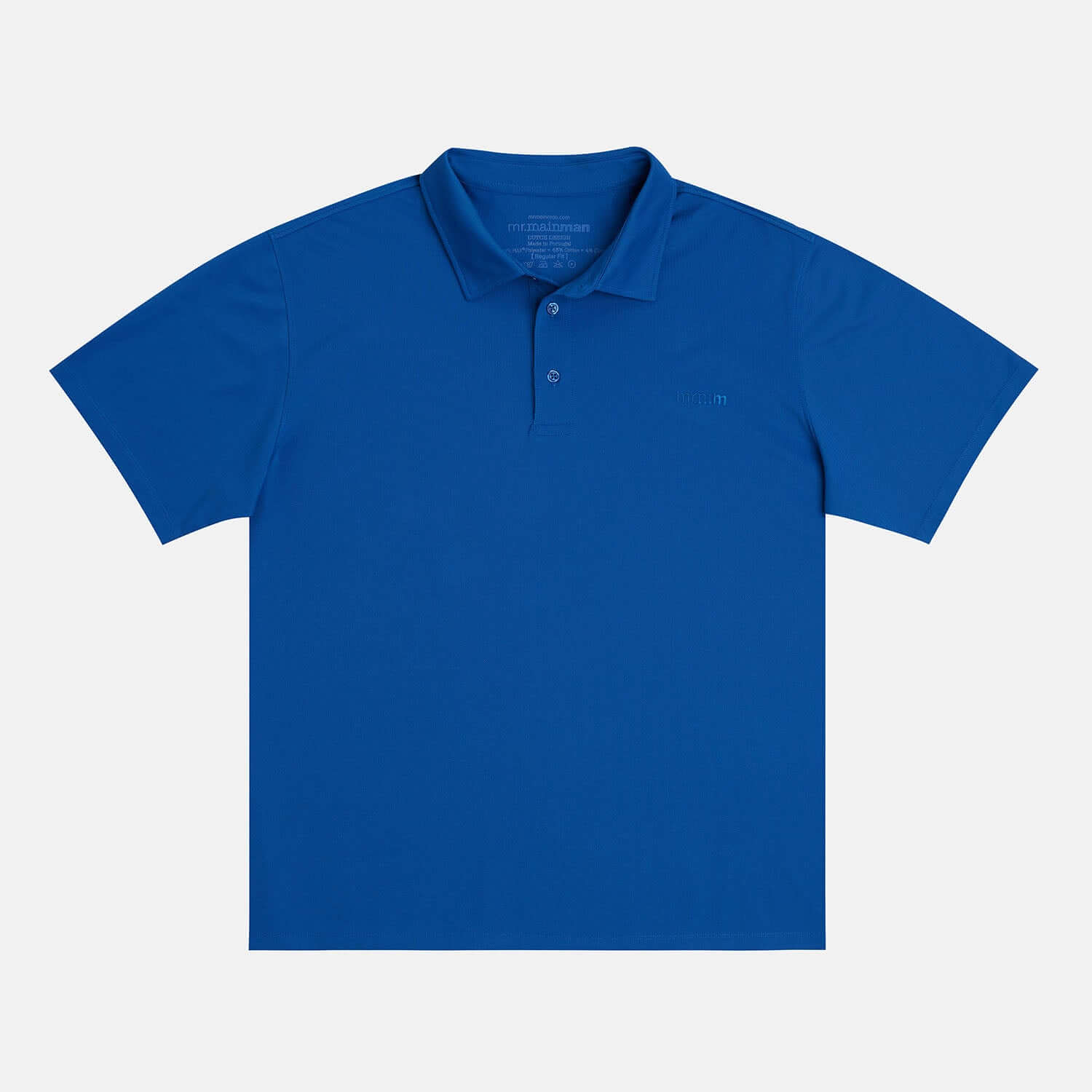 Bright blue Short sleeve Polo Shirt for plus-size men, breathable Coolmax fabric