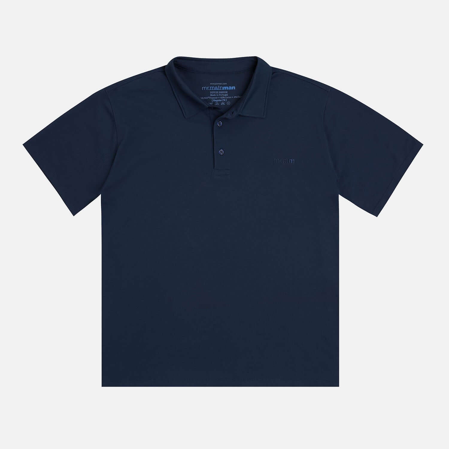 Navy Short sleeve Polo Shirt for plus-size men, breathable Coolmax fabric